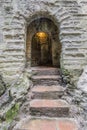 View of the entrance in stone in the form of an arch Royalty Free Stock Photo