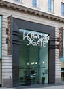View of the entrance to the Broad Gate offices and retail building on the headrow in leeds city centre