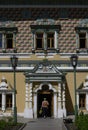 Entrance to the building of the monastery canteen in the Holy Trinity Sergius Lavra in Sergiev Posad Royalty Free Stock Photo