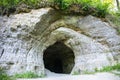 View of the entrance to The Helme Caves