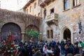 View of the entrance to Juliet`s house and the balcony, which inspired William Shakespeare`s Romeo and Juliet