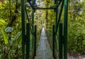 A view from the entrance to a 100m long suspended bridge in the cloud rain forest in Monteverde, Costa Rica