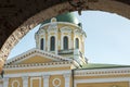 View at the entrance to the Zaraisk Kremlin. Cathedral of the Beheading of John the Baptist.