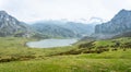 View from the Entrelagos viewpoint of Lake Ercina in the Lakes of Covadonga, Asturias, Spain Royalty Free Stock Photo