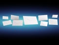 Envelope message displayed on a futuristic email interface - 3d Royalty Free Stock Photo