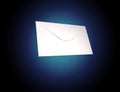 Envelope message displayed on a futuristic email interface - 3d Royalty Free Stock Photo