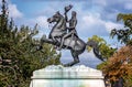 View of equestrian statue of Andrew Jackson in Washington DC