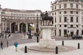 View of equestrian statue of Charles I at Charing Cross