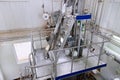 View on the equipment on the milk factory. Royalty Free Stock Photo