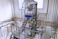 View on the equipment on the milk factory. Royalty Free Stock Photo