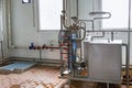 View on the equipment on the milk factory. Royalty Free Stock Photo