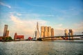 A view of the Erasmusbrug in Rotterdam, the Netherlands Royalty Free Stock Photo