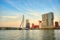 A view of the Erasmusbrug in Rotterdam, the Netherlands Royalty Free Stock Photo