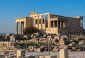 View of Erechtheion and porch of Caryatids on Acropolis, Athens, Greece, against sunset Royalty Free Stock Photo