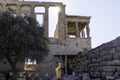 View of the Erechtheon at the Acropolis of Athens, Athens with the portico of the Caryatids, Greece Royalty Free Stock Photo