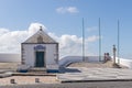 Nazare, Portugal - June 28, 2021: View of the Ermida da Memoria, the Memory Hermitage chapel in Nazare Sitio Royalty Free Stock Photo