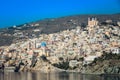 View of Ermoupolis in Syros island (Greece) from the sea