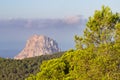 View of Es Vedra from Sa Talaia mountain in Ibiza Spain