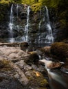View of the Ess-Na-Crub Waterfall in the Glenariff Nature Reserve Royalty Free Stock Photo