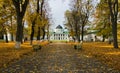 View of the estate in Kachanivka in the autumn park