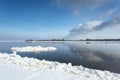 A view of the the Vistula river in winter. Poland