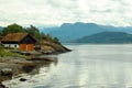 View of  Etnefjorden near Etne in Hordaland county, Norway Royalty Free Stock Photo
