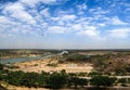 View Euphrates river from former Hussein palace, Hillah, Babyl Iraq Royalty Free Stock Photo