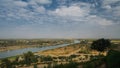 View Euphrates river from former Hussein palace, Hillah, Babyl Iraq Royalty Free Stock Photo