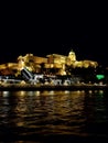 View of evening building lights on the seaside