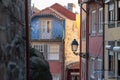 View of evening empty street of old european city Royalty Free Stock Photo