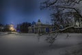 View of evening or night Cameron Gallery and Grot in Catherine park. Tsarskoye Selo Pushkin, St.Petersburg, Russia