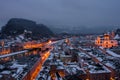 View of evening Salzburg in winter Royalty Free Stock Photo