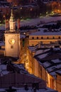 View of evening Salzburg in winter Royalty Free Stock Photo