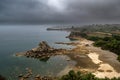 View From Exotic Garden Of Village Roscoff At The Atlantic Coast Of Brittany, France