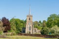 View and exterior of St Andrew`s Church. Much Hadham, Hertfordshire. UK