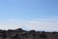 View from the extinct West crater on the top of Gorely volcano to Opala volcano Royalty Free Stock Photo