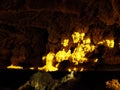 View of the extraordinary texture of the inland rocks of Ali Sadr Cave, Iran