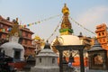 View of Eye of Buddha on traditional stupa in Kathmandu