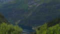 Landscape of Geirangerfjorden fjord and Geiranger Norway