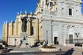 View of facade of Almudena Cathedral in City of Madrid