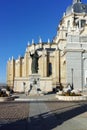 View of facade of Almudena Cathedral in City of Madrid