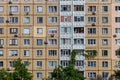 View of the facade of the apartment block. Chisinau, Republic of Moldova Royalty Free Stock Photo