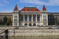 View of the facade of the beautiful building of the Budapest University of Technology and Economics. Hungary Royalty Free Stock Photo