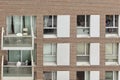 Facade of a block of flats.  Block windows and balconies Royalty Free Stock Photo