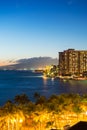 View of the facade of the building in Honolulu, Hawaii. Copy space for text. Vertical Royalty Free Stock Photo