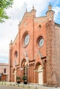 View at the facade of Cathedral of Assumption of the Blessed Virgin Mary and Saint Gotthard in Asti, Italy