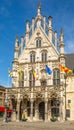 View at the facade of City hall in Mechelen - Belgium