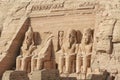 View of the facade of the Great Temple of Ramesses II at Abu Simbel (Egypt)