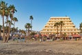 View of the facade of the hotel La Pinta Beach Club onon the Col