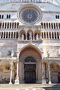 The facade of the imposing Cathedral of Cremona - Cremona - Ital